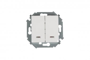 Фотография товара 'Simon 1591392-030 Двухклавишный выключатель с подсветкой, 16AX 250В'