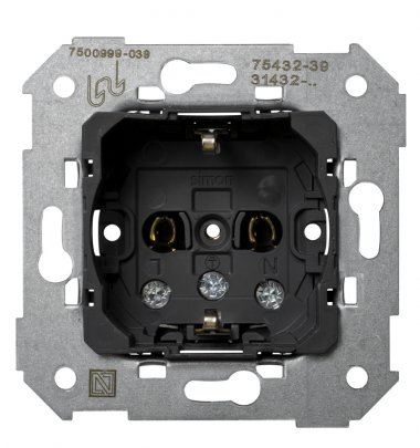 Фотография товара 'Simon 75432-39 Розетка с заземлением Schuko 2Р+Е, 16A 250В~, витн., S75'