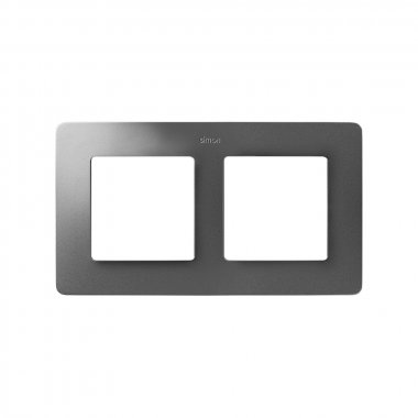 Фотография товара 'Simon 8200620-093 Рамка на 2 поста, мат.алюминий/белый, S82D'