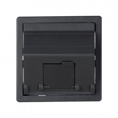 Фотография товара 'Simon 82578-38 Накладка наклонная с суппортом на 1 разъем RJ45 со шторкой, графит, S82'