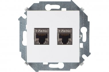 Фотография товара 'Simon 1591564-030 Розетка информационная 2xRJ45 Cat.6A FTP (AMP)'