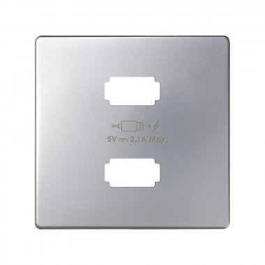 Фотография товара 'Simon 8221096-033 Накладка для заряд.устройства 2xUSB, алюминий, S82'