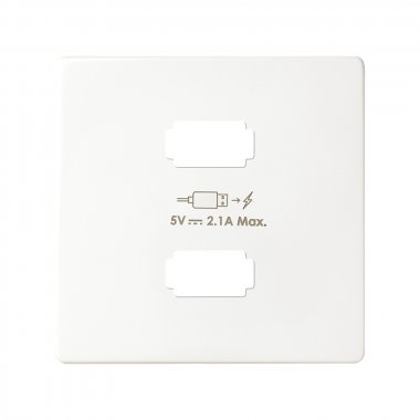 Фотография товара 'Simon 8221096-030 Накладка для заряд.устройства 2xUSB, белый, S82'