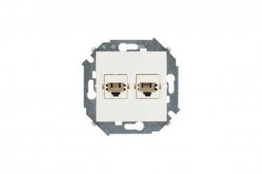 Фотография товара 'Simon 1591589-031 Розетка телефонная 2xRJ11, сл.кость, S15'