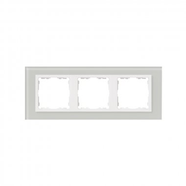 Фотография товара 'Simon 82637-60 Рамка на 3 поста, стекло, натуральный/белый, S82N'