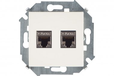 Фотография товара 'Simon 1591564-031 Розетка информационная 2xRJ45 Cat.6A FTP (AMP)'