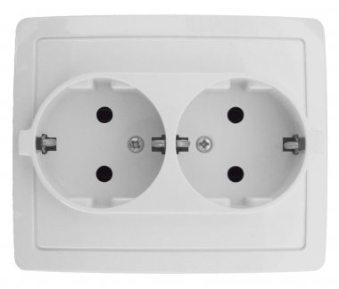 Фотография товара 'Simon 1590456-030 Розетка двойная моноблок Schuko 2x2Р+Е, 16A 250В'