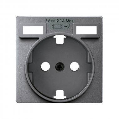 Фотография товара 'Simon 8200049-093 Накладка для розетки Schuko с з/у USB A+A'