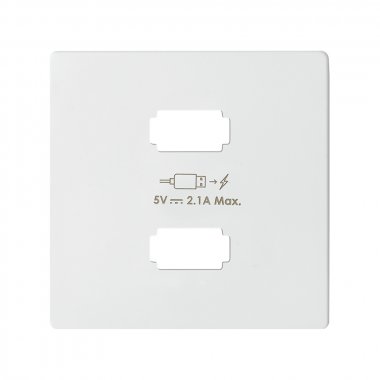 Фотография товара 'Simon 8221096-090 Накладка для заряд.устройства 2xUSB, мат.белый, S82C'