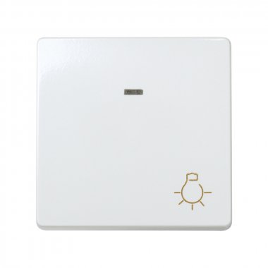 Фотография товара 'Simon 27161-65 Кнопочный выключатель с подсветкой и пикт."Свет", 10A 250В'