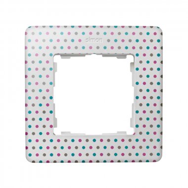 Фотография товара 'Simon 8200610-210 Рамка на 1 пост, цветные горошины/белый, S82D'