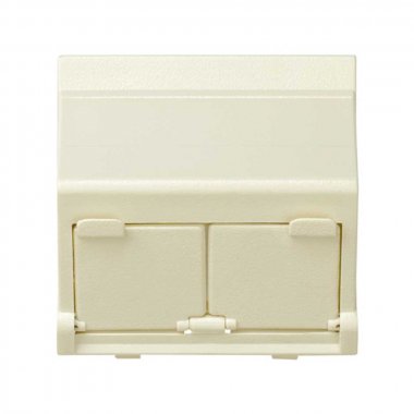 Фотография товара 'Simon 27086-32 Накладка наклонная со шторками на 2 разъема RJ45'