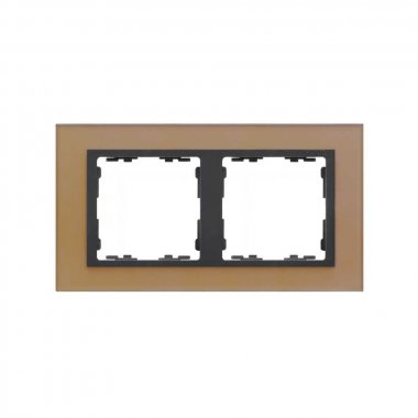 Фотография товара 'Simon 82827-34 Рамка на 2 поста, стекло, медь/графит, S82N'