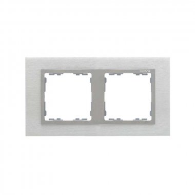 Фотография товара 'Simon 82927-34 Рамка на 2 поста, металл, мат.сталь/алюминий, S82N'
