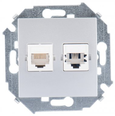 Фотография товара 'Simon 1591590-033 Розетка комбинированная RJ11 + RJ45 Cat.6 UTP (Systimax)'