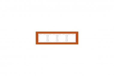 Фотография товара 'Simon 82647-65 Рамка на 4 поста, стекло, оранжевый/белый, S82N'