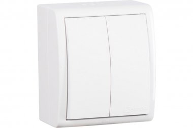 Фотография товара 'Simon 1594398-030 Двухклавишный выключатель IP54, 10AX 250В'
