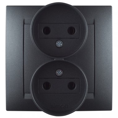 Фотография товара 'Simon 1590457-038 Розетка двойная моноблок 2x2Р, 16A 250В'