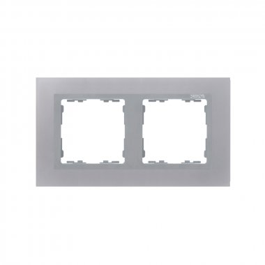 Фотография товара 'Simon 82927-33 Рамка на 2 поста, металл, алюминий/алюминий, S82N'