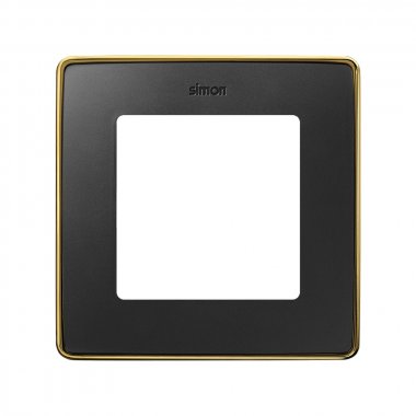 Фотография товара 'Simon 8201610-242 Рамка на 1 пост, графит/металл.золото, S82D'