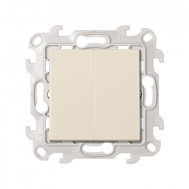 Фотография товара 'Simon 2450392-031 Двухклавишный выключатель с подсветкой, 10AX 250В'