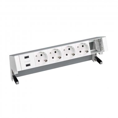 Фотография товара 'Simon 42624000-133 Настольный x6 розеточный блок, 4x2P+E, USB A+A з/у, 1 пустой модуль'