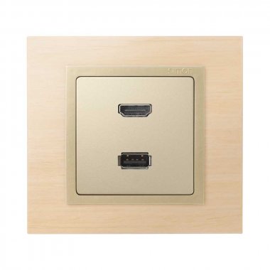 Фотография товара 'Simon 8201095-038 Накладка для розетки HDMI+USB 2.0, графит, S82'