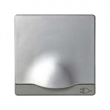 Фотография товара 'Simon 82090-33 Накладка с крышкой и шторками для розетки Schuko 2Р+Е, алюминий, S82'