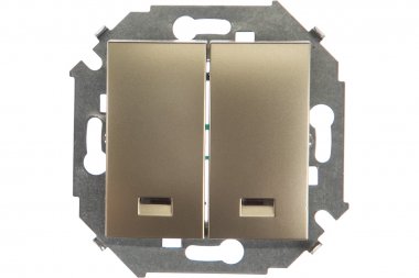 Фотография товара 'Simon 1591392-034 Двухклавишный выключатель с подсветкой, 16AX 250В'