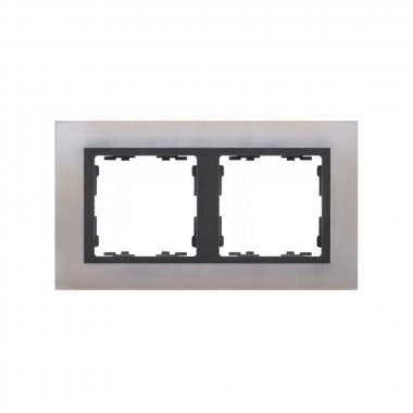Фотография товара 'Simon 82827-37 Рамка на 2 поста, металл, нерж.сталь/графит, S82N'