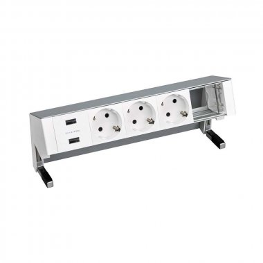 Фотография товара 'Simon 42523000-133 Настольный x5 розеточный блок, 3x2P+E, USB A+A з/у'