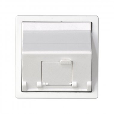 Фотография товара 'Simon 82578-30 Накладка наклонная с суппортом на 1 разъем RJ45 со шторкой'