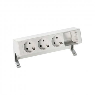 Фотография товара 'Simon 42403000-130 Настольный x4 розеточный блок, 3х2P+E, 1 пустой модуль'