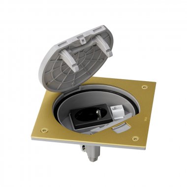 Фотография товара 'Simon KSE15U-23-71 Основа влагостойкая IP66 с розеткой Schuko и RJ45 Cat.5e UTP'