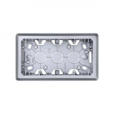 Фотография товара 'Simon 8200760-093 Коробка подъемная на 2 поста, мат.алюминий, S82D'