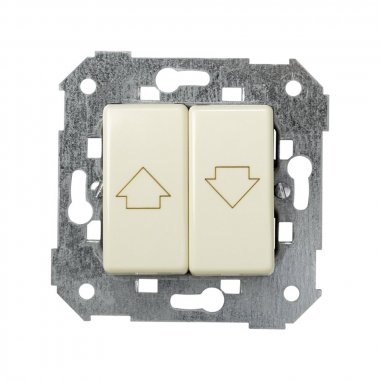 Фотография товара 'Simon 27396-62 Двухклавишный кнопочный выкл-ль жалюзи без блок., 10A 250В'