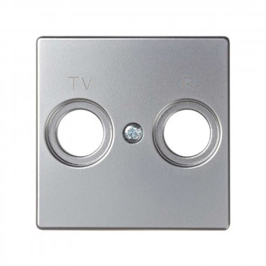 Фотография товара 'Simon 82053-33 Накладка для розетки R-TV+SAT с пикт."TV R", алюминий, S82'