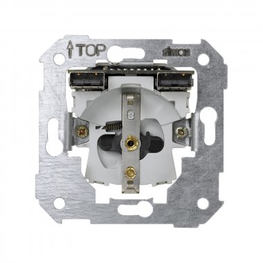 Фотография товара 'Simon 7501432-039 Розетка Schuko 2Р+Е с з/у USB A+A 10W, 16A 250В~, S75'