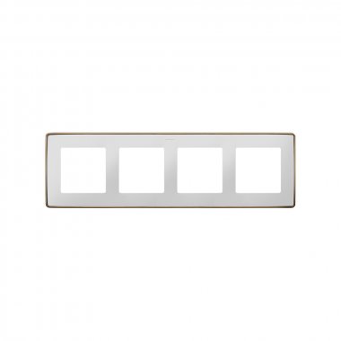 Фотография товара 'Simon 8201640-291 Рамка на 4 поста, белый/металл.медь, S82D'
