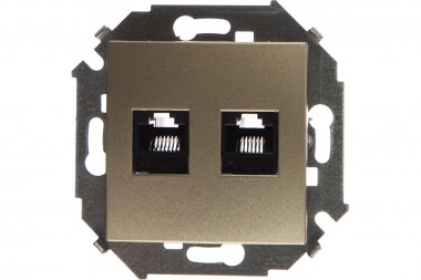 Фотография товара 'Simon 1591552-034 Розетка информационная 2xRJ45 Cat.5e UTP (AMP)'
