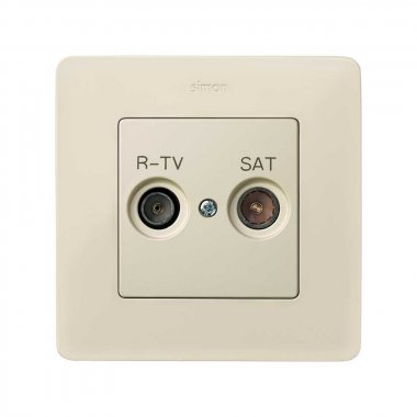 Фотография товара 'Simon 82097-31 Накладка для розетки R-TV+SAT с пикт."R-TV SAT", сл.кость, S82'
