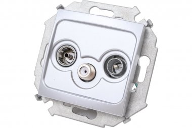 Фотография товара 'Simon 1591466-033 Розетка R-TV-SAT одиночная, алюминий, S15'