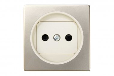 Фотография товара 'Simon 82040-64 Накладка со шторками для розетки 2Р цвета шампань/сл.кость S82'