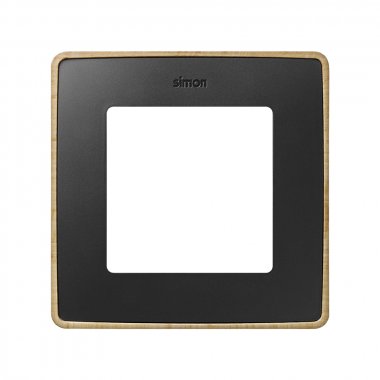 Фотография товара 'Simon 8201610-370 Рамка на 1 пост, мат.черный/дерев.бук, S82D'