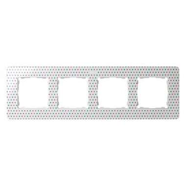 Фотография товара 'Simon 8200640-210 Рамка на 4 поста, цветные горошины/белый, S82D'