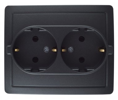 Фотография товара 'Simon 1590456-038 Розетка двойная моноблок Schuko 2x2Р+Е, 16A 250В'