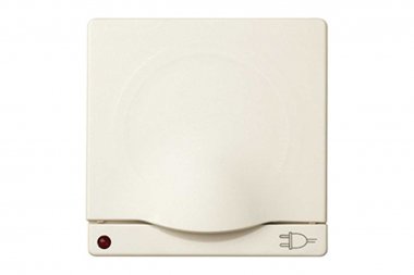 Фотография товара 'Simon 82099-31 Накладка с крышкой, шторками и индикатором для розетки Schuko 2Р+Е, сл.кость, S82'