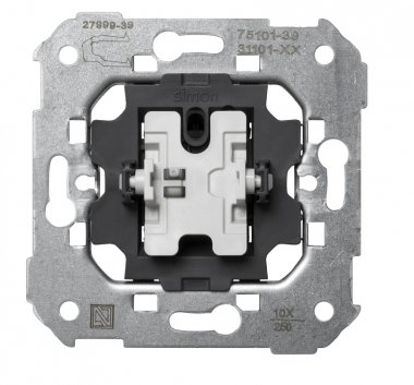 Фотография товара 'Simon 75101-39 Однополюсный выключатель, 10AX 250В~, S75'