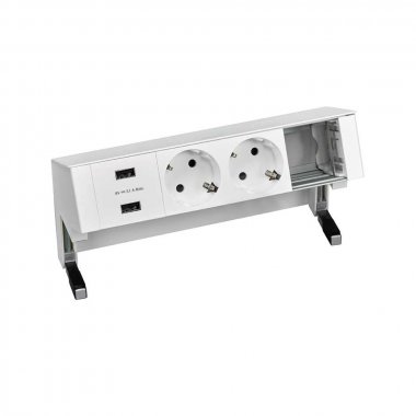 Фотография товара 'Simon 42422000-130 Настольный x4 розеточный блок, 2x2P+E, USB A+A з/у'