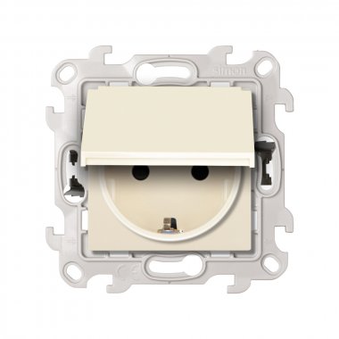 Фотография товара 'Simon 2420448-031 Розетка IP44 с крышкой и шторками Schuko 2Р+Е, 16A 250В'